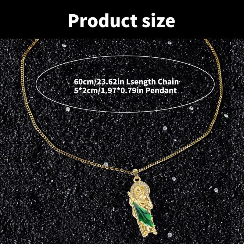 Religiöser Heiliger. Jude Anhänger Halskette Verstellbare Länge Halskette Unisex Choker Schmuck Katholischer Glaubens-Accessoire