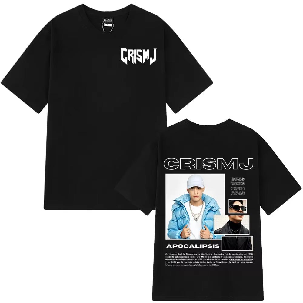 Rapper Cris Mj Tour 2026 Merch Tshirts Men Women Harajuku Gothic T Shirts High Quality Cotton Shortsleeved Tshirts Streetwear L