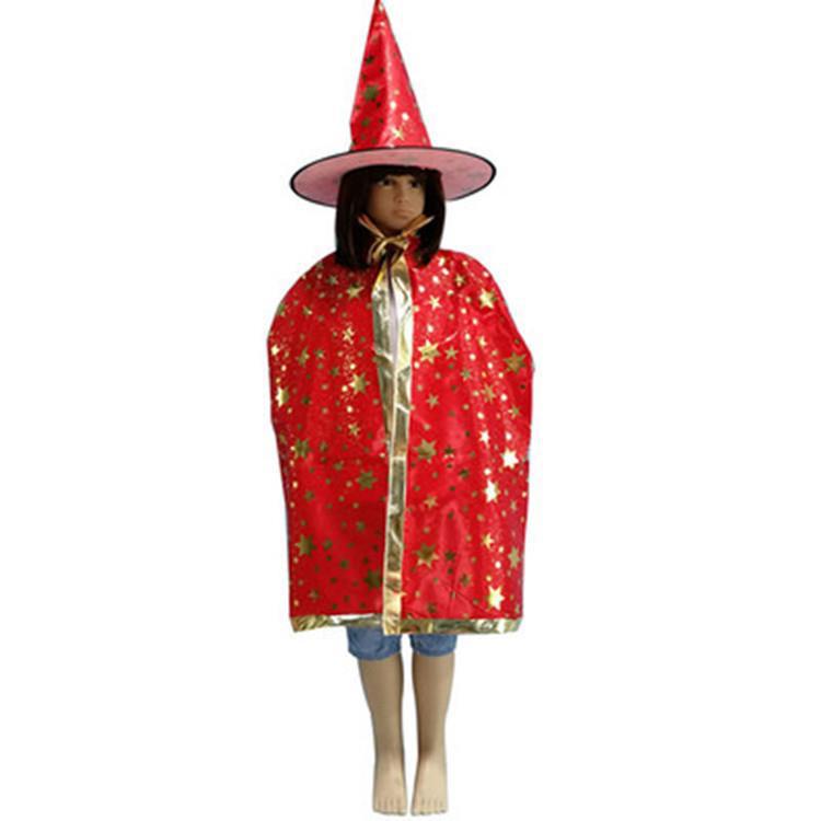 Pentagramm Halloween Umhang & Hut Set für Kinder und Erwachsene - Maskenball Kostüm und Cosplay Requisite