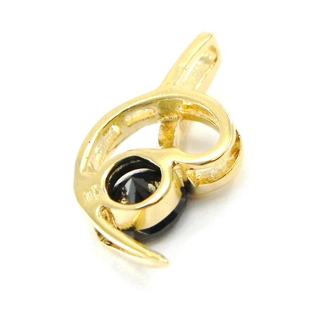 Les Trésors De Lily [F6348] - Black 'Cuddle' Gold Plated Pendant