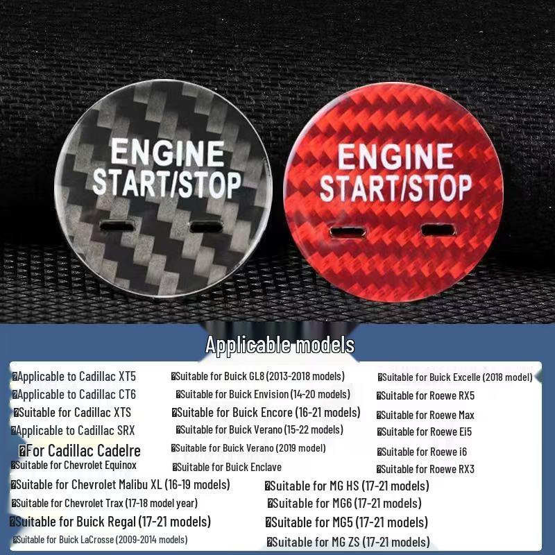 Real Carbon Fiber One-Button Start Ignition Sticker for BMW, Mercedes-Benz, VW, Toyota, Nissan, Honda, Suzuki