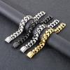 High Polished Arrow Shaped Bracelets Men Black/Gold Color Stainless Steel Bike Chain Bilezik Boho Male Jewelry Accessories