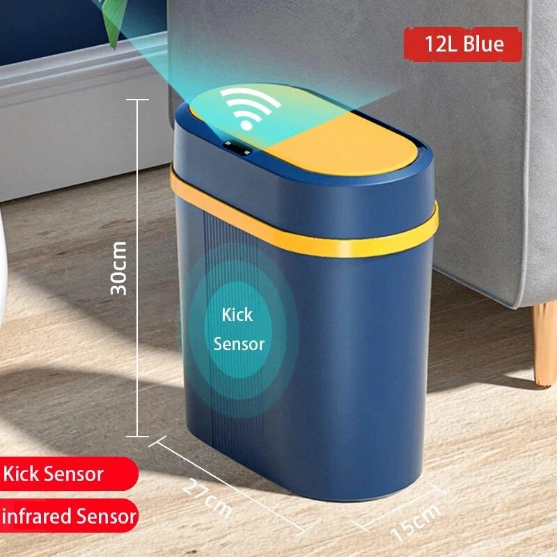 12L Motion Sensor Trash Can Touchless Motion-Sensor Induction Can, Odor-Sealing,Battery-Powered, Multi-Use For Kitchen, Bedroom
