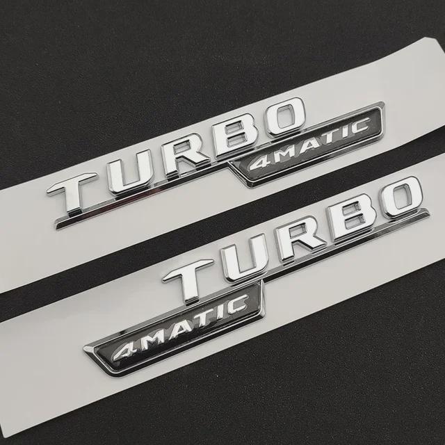 

2pcs Car Letters Fender Trim Badge Turbo 4matic Plus Emblem Sticker For A45 Cla45 Amg C117 Gla45 Gle53 X247 Accessories D