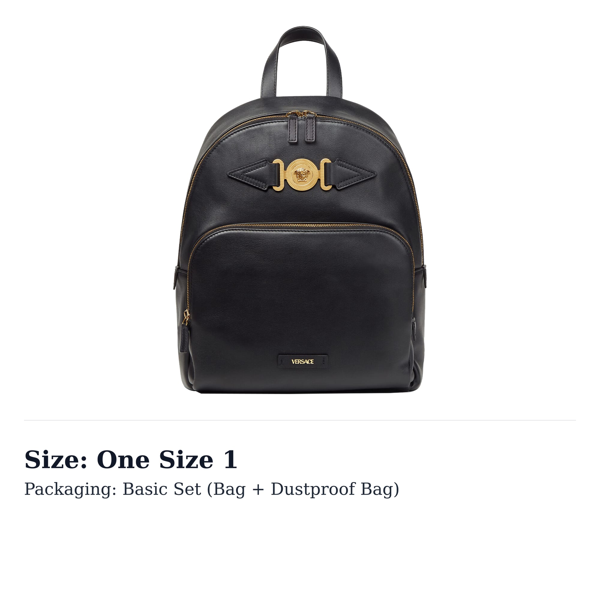 VERSACE Cow Leather Backpack Regular Men`s