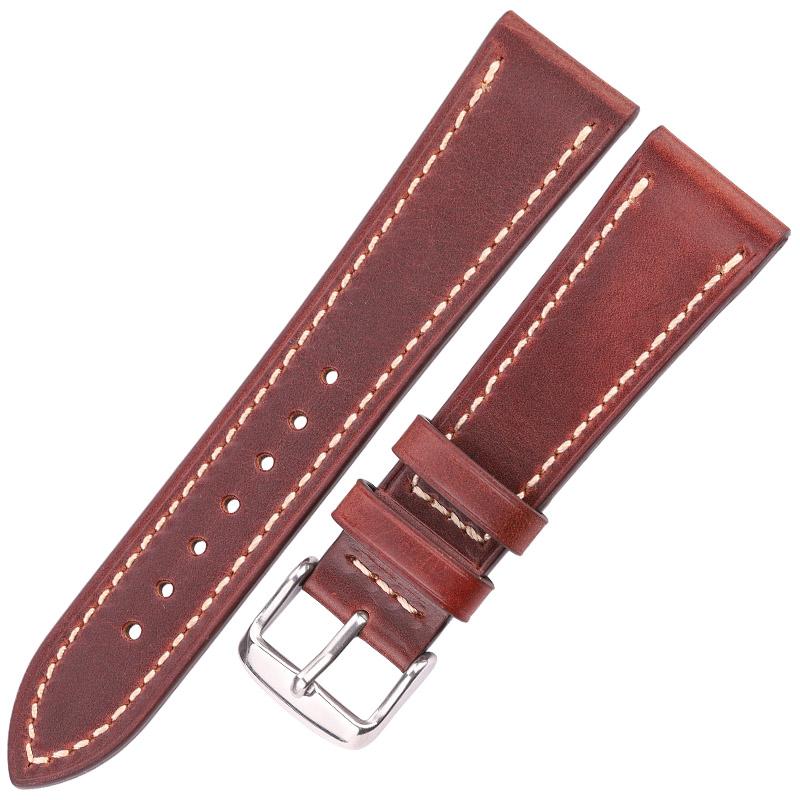 Ремешок для часов из коровьей кожи 18 мм 20 мм 22 мм 24 мм коричневый синий красный — фото 8