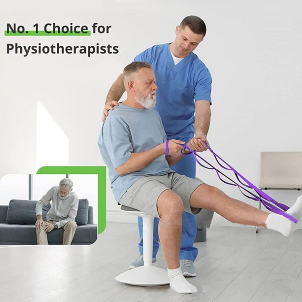Stretching Strap Yoga Strap for Physical Therapy, 10 Loop Yoga Strap for Stretching Not-Elastic Exercise Stretch Strap