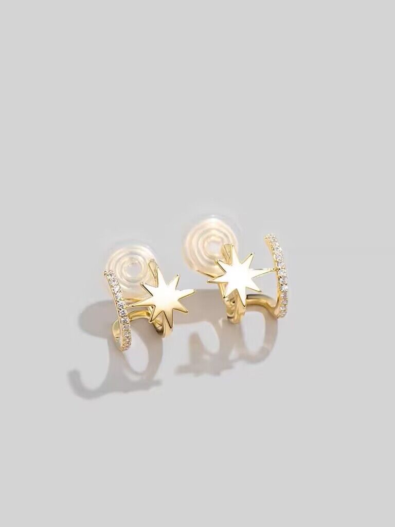 

Звезда Москитная катушка со стразами, зажим для ушей, женские новые серьги без пирсинга