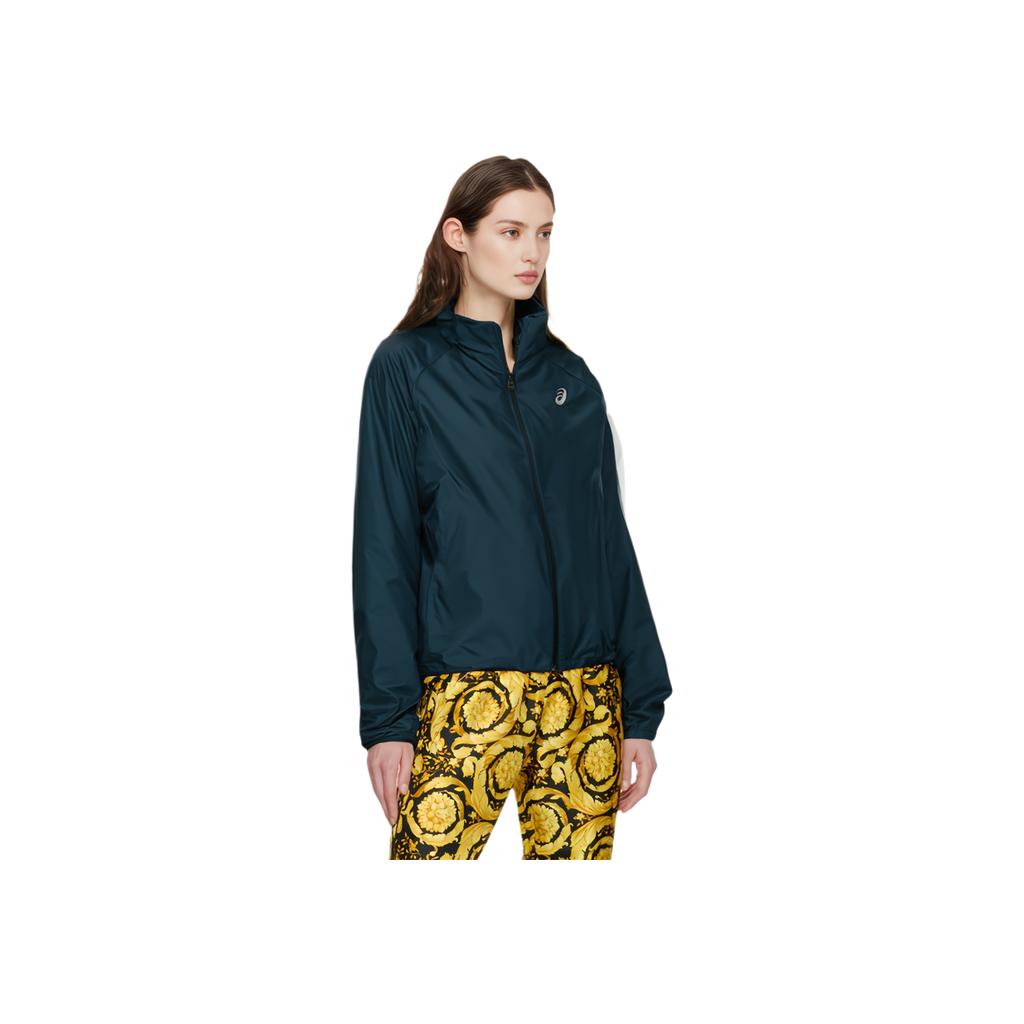 Asics Logo Stand Collar Zip Comfort Casual Sports Long Sleeve Jacket Women Jacket Navy-Blue 2012D018-401