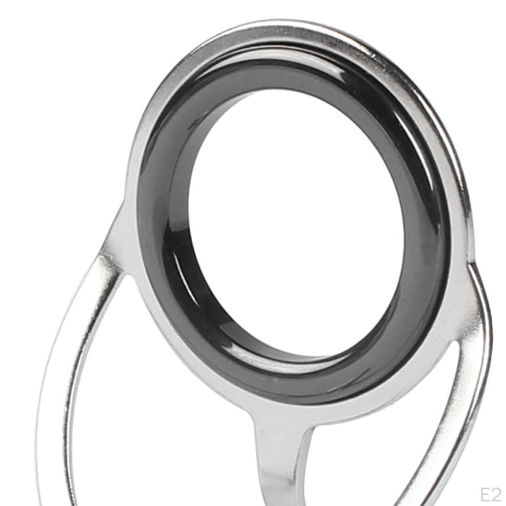 10pcs Ceramic Ring Fishing Rod Guide Free Stainless Steel Frame 4mm