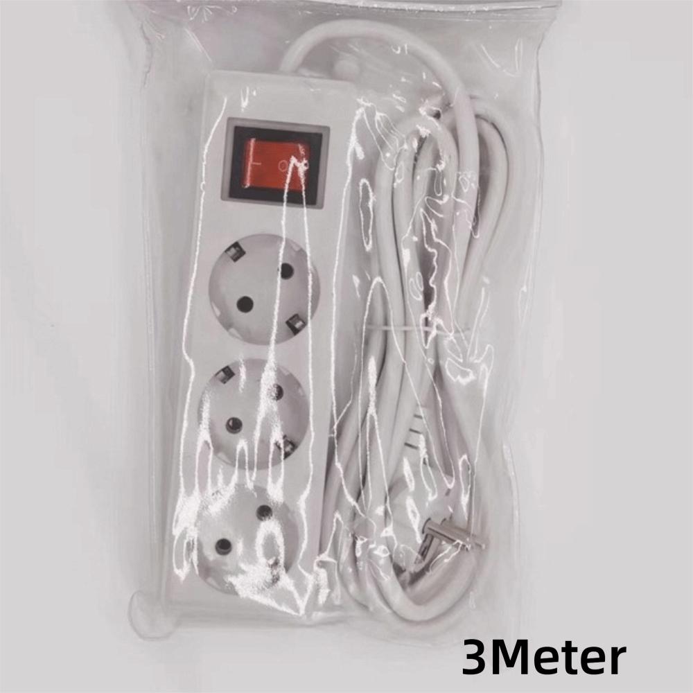 2/3/5Meters Cord EU Power Strip with ON/OFF Switch Power Converter Flat Adapter  European Standard