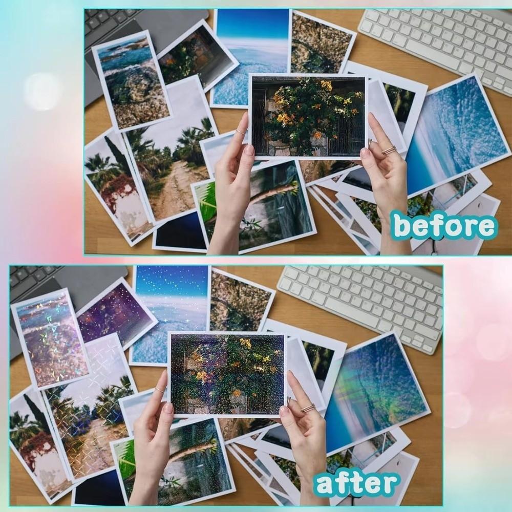 5Pcs Waterproof Laminating Sheets Self Adhesive Vinyl Sticker 6 Styles Overlay Film  Card Photo