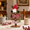 Festive Winter Tabletop Signs Christmas Table Decoration, Rustic Wooden Sign, Vintage Farmhouse Decorative Snowman Gnome Reindeer Ornaments