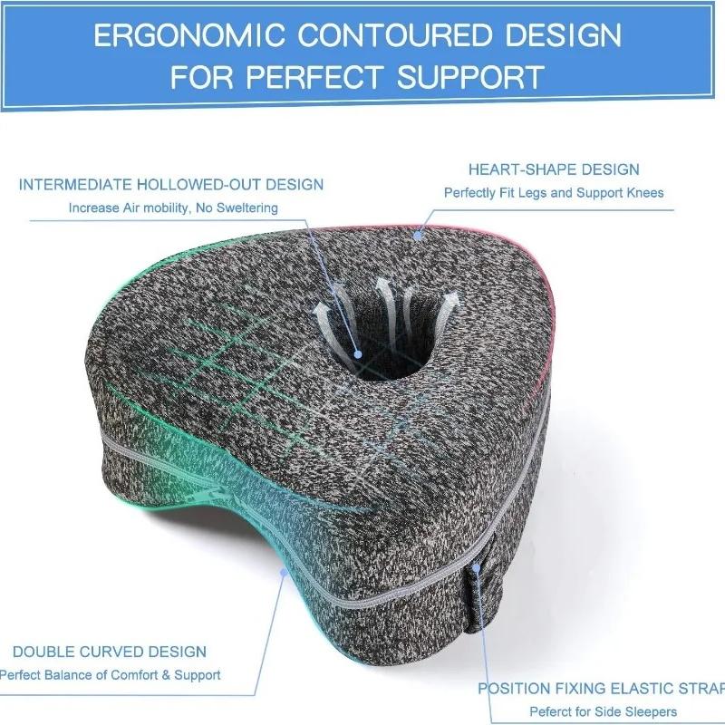 Leg Pillow Knee Pillow for Side Sleepers Leg Pillows for Sleeping Knee Cushion for Sleeping Suitable for Relieving Leg Knee Pain