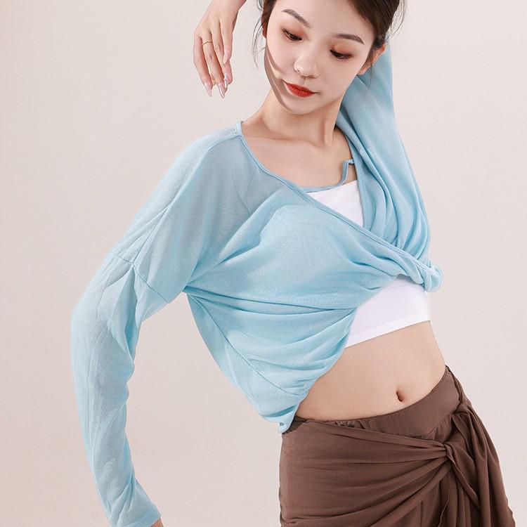 Oboustranný dámský gázový top na tanec a cvičení jógy