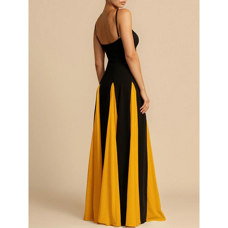 Elegantní módní trendy noční klub off-the-rameno šití velké sukně šňůrky šaty pro ženy večerní šaty