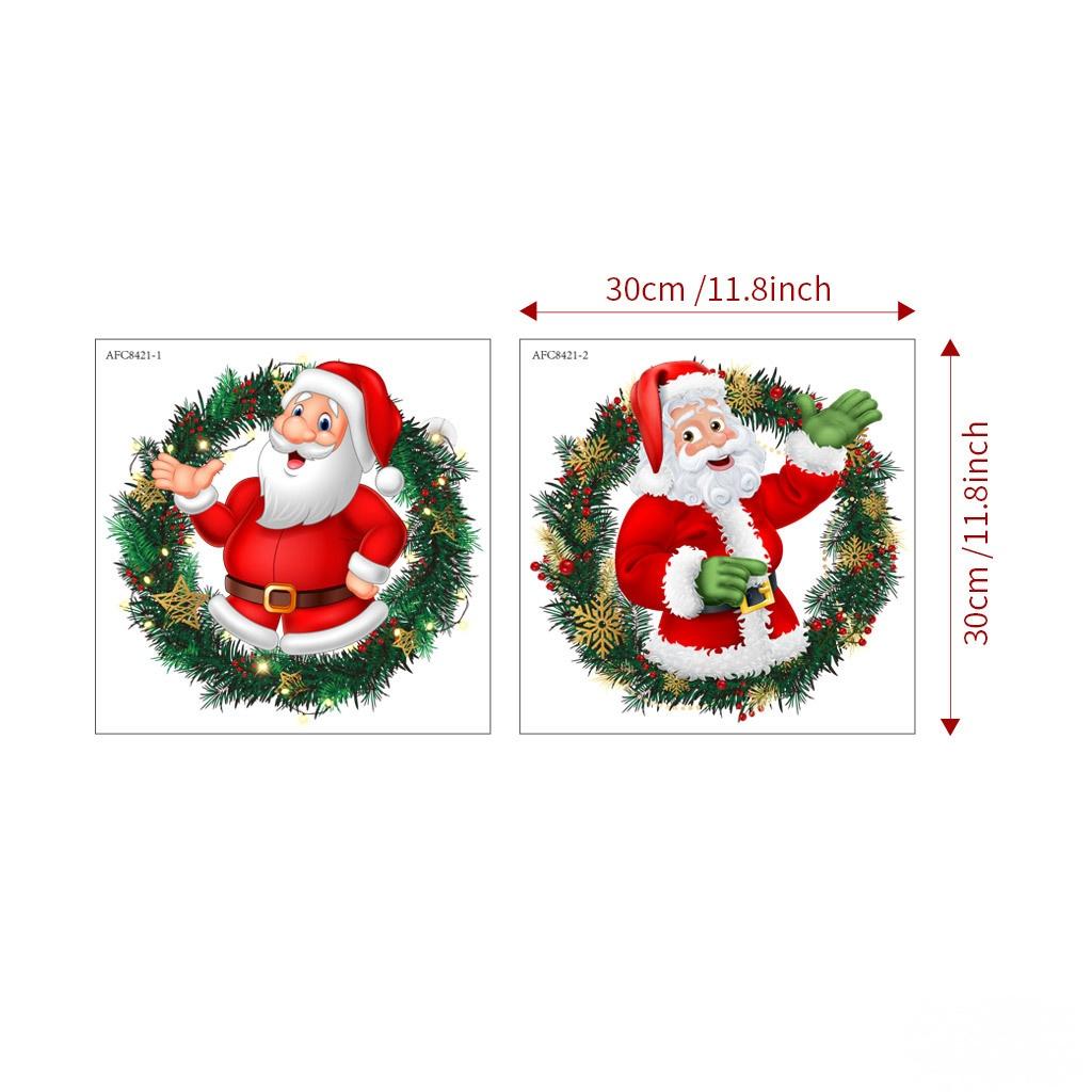 

2 Pcs Christmas Window Stickers, Removable Santa Claus Decals for Glass Doors Windows, Home Office Mall Holiday Decorations
