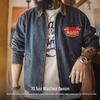 Men's American Retro Denim Detroit Jacket: Washed & Distressed Casual Lapel for Spring