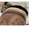 Ethnic Style Crochet Flower Knitted Hat Hollow Out Beanies Knit Cap Handmade Korean Apparel Accessories
