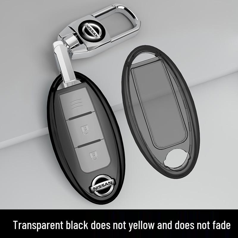 Compatible Key Cover for 2022 Nissan Sylphy, Teana 21, Qashqai, X-Trail, Tiida - Transparent Shell