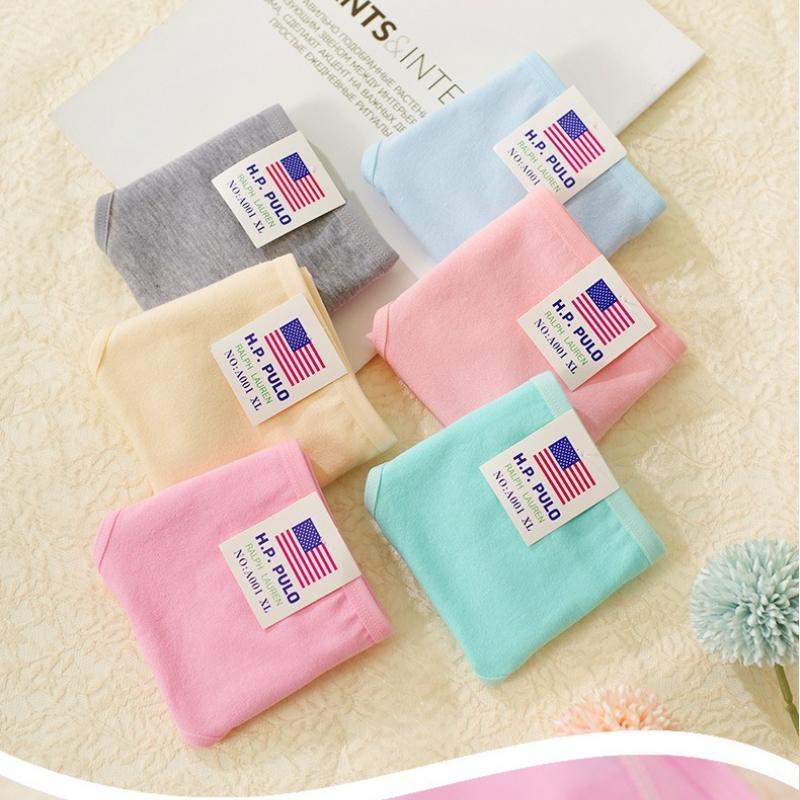 Cotton Crotch Panties for Women Low Waist Girls Cute Brief Solid Color Breathable Underwear