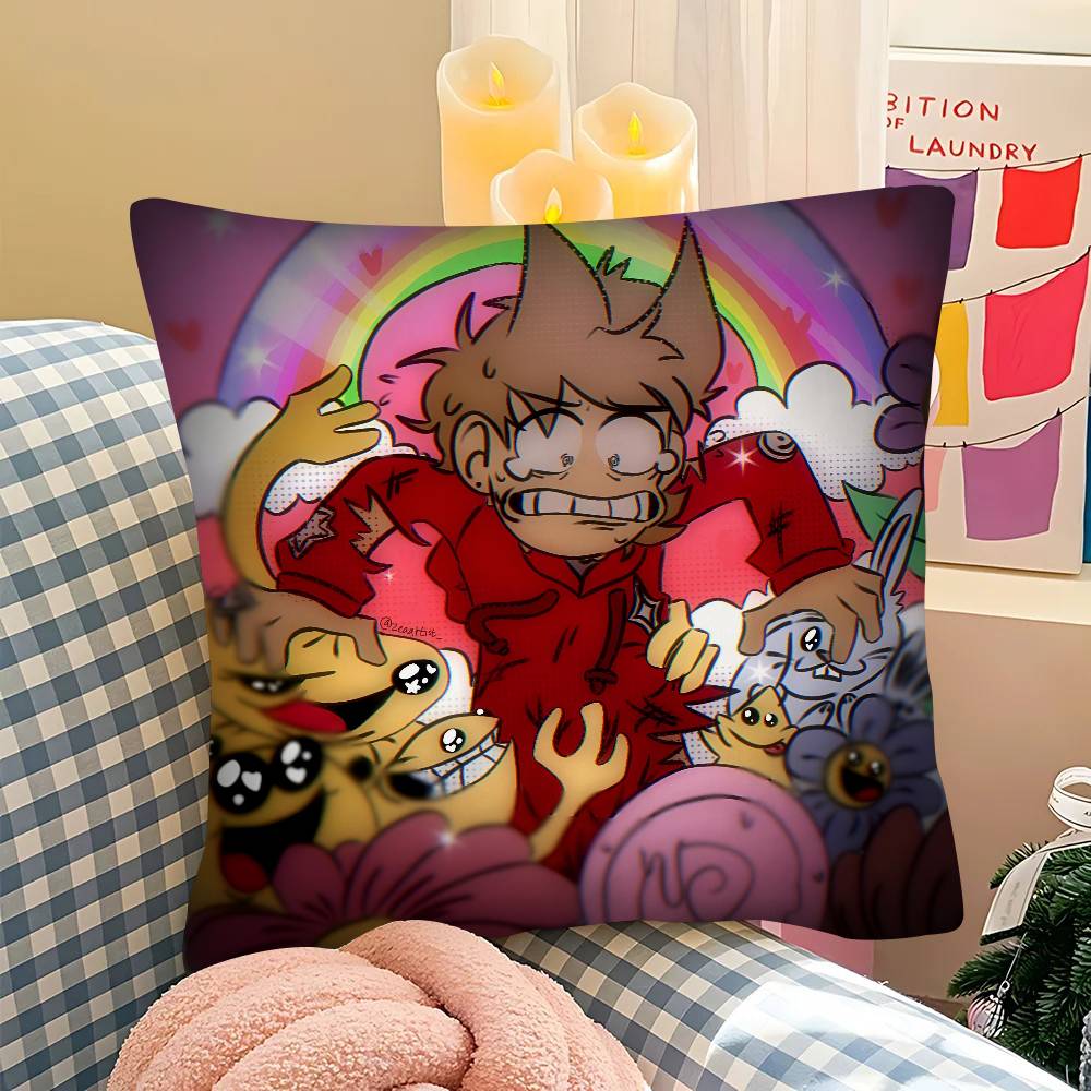 pc Cartoon Cute EEddsworlds Pillow Case Fashion Square Pillowcase Bedroom Sofa Room Ins Decoration Leisure