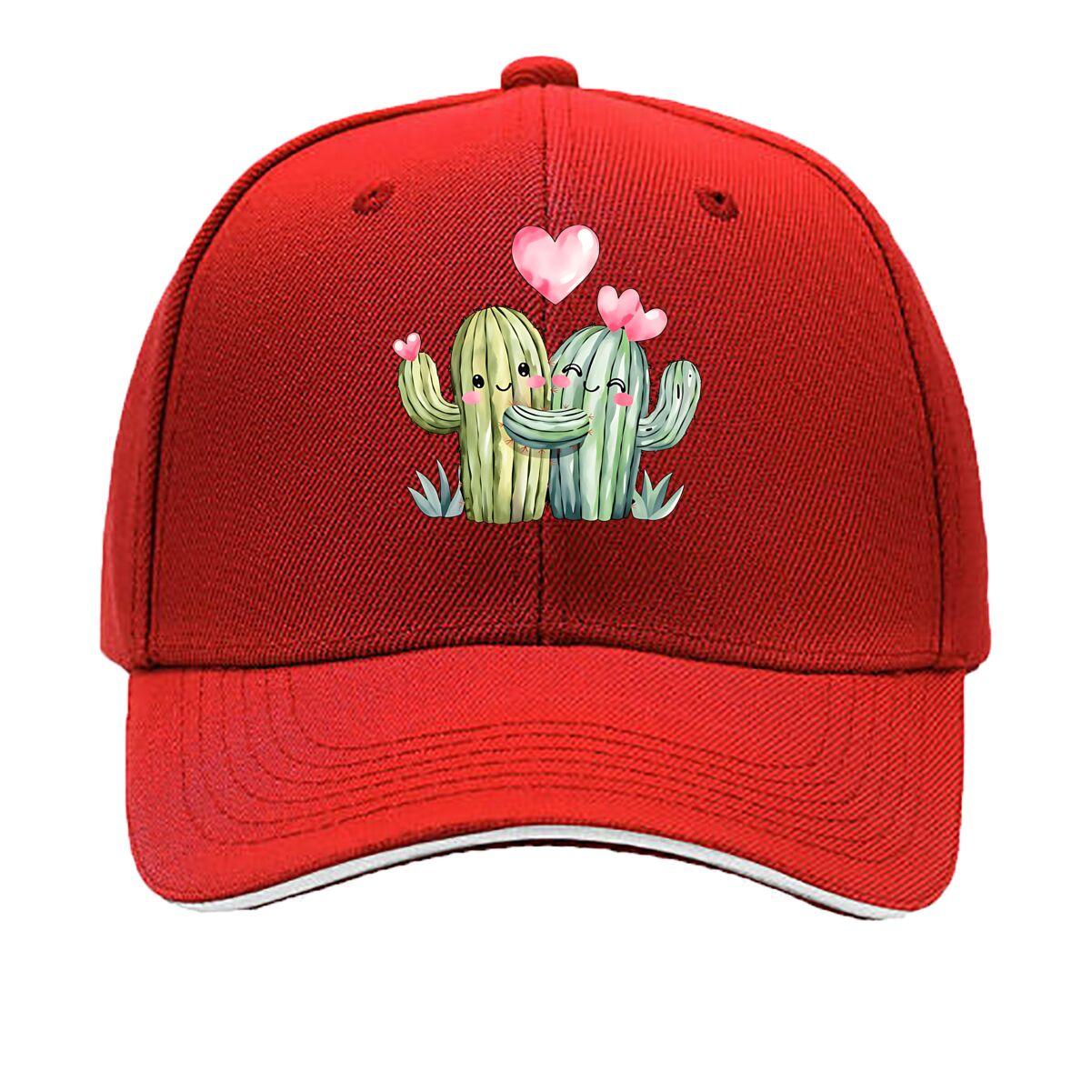 Cute Cactus Heart Casual Sandwich Baseball Cap One Size
