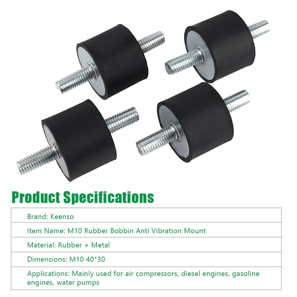 Air Compressor Pump Anti Vibration Rubber Mount Shock Damper M10 40*30 Rubber Mount Damper Threaded Damper Shocks Struts Damper