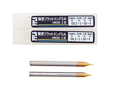 

2329 PPLS Precision Flat End Mill, Carbide , HRC55 Degree, 2 Blades, Tip Diameter: Tip diameter: 0.3mm