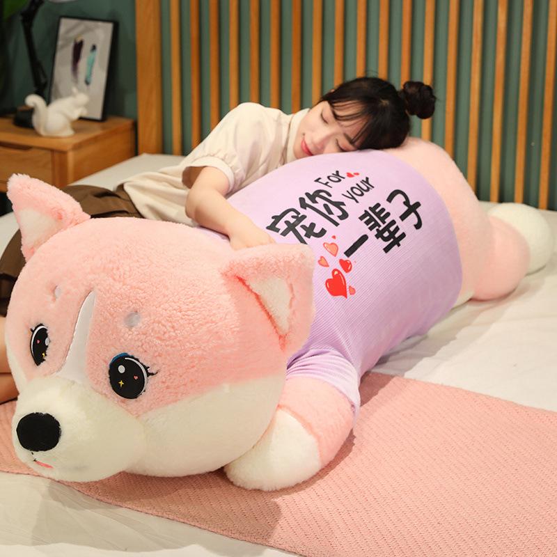 Large Party Husky Plush Doll Boys Bed Big Throw Pillow Girl Sleeping Doll Dog Birthday Gift