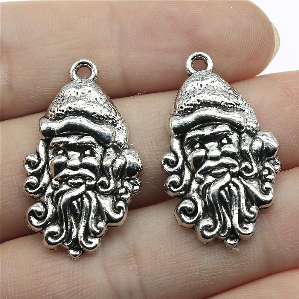 10pcs Christmas Santa Claus Charms Fit Jewelry Christmas Pendant Makings DIY Handmade Craft