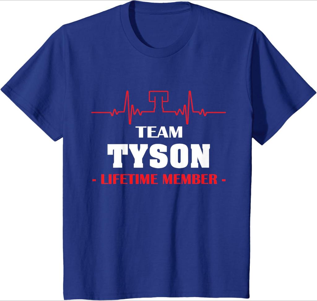 Team TYSON lifetime member family design-100% cotton summer O-neck short sleeve casual printed men's T-shirt.