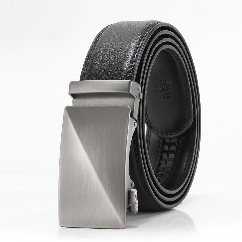 

New Men s Second Layer Leather Automatic Buckle Leather Belt Real Cowhide Business Casual Belt 110-130CM