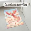Dragon Phoenix Theme Crystal Velvet Rug Personalized Custom Name Text Soft Floor Mat Home Decor