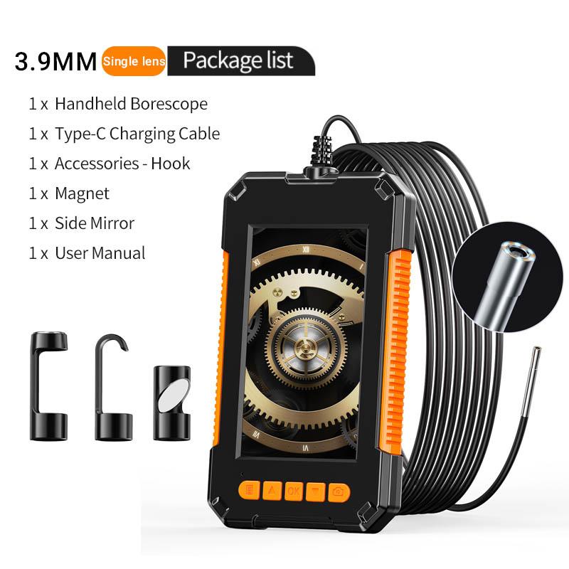 

3.9mm Industrial Endoscope Camera 4.3 Inch HD Screen 1080P Snake Camera with Semi Rigid Cable for Auto Engine Drain Inspection 5M