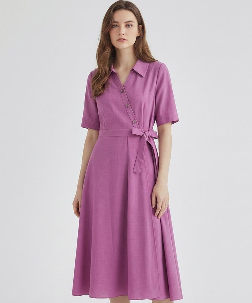 MESENSE Diagonal Fastening A-Line Dress_Mb45Opp106Z