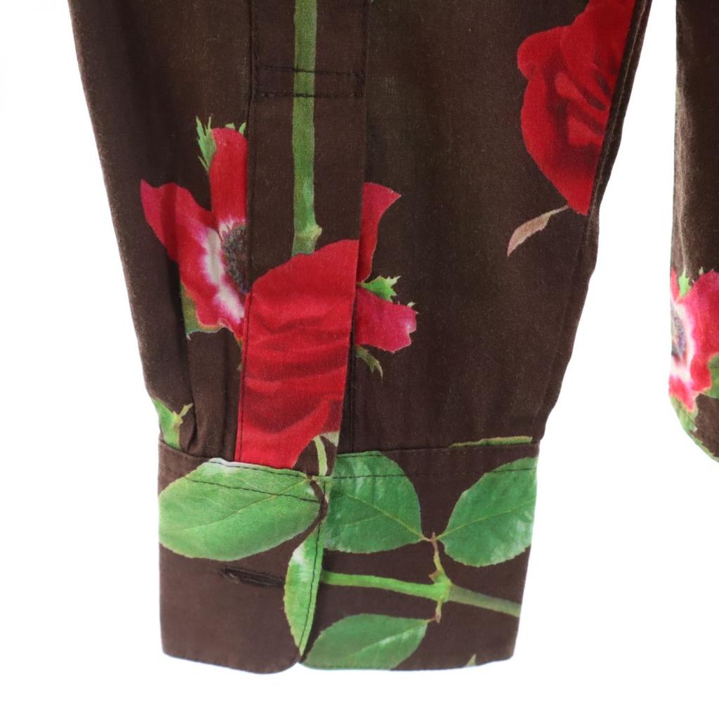 Paul Smith Floral Long Sleeve Shirt 42 Brown Women Used