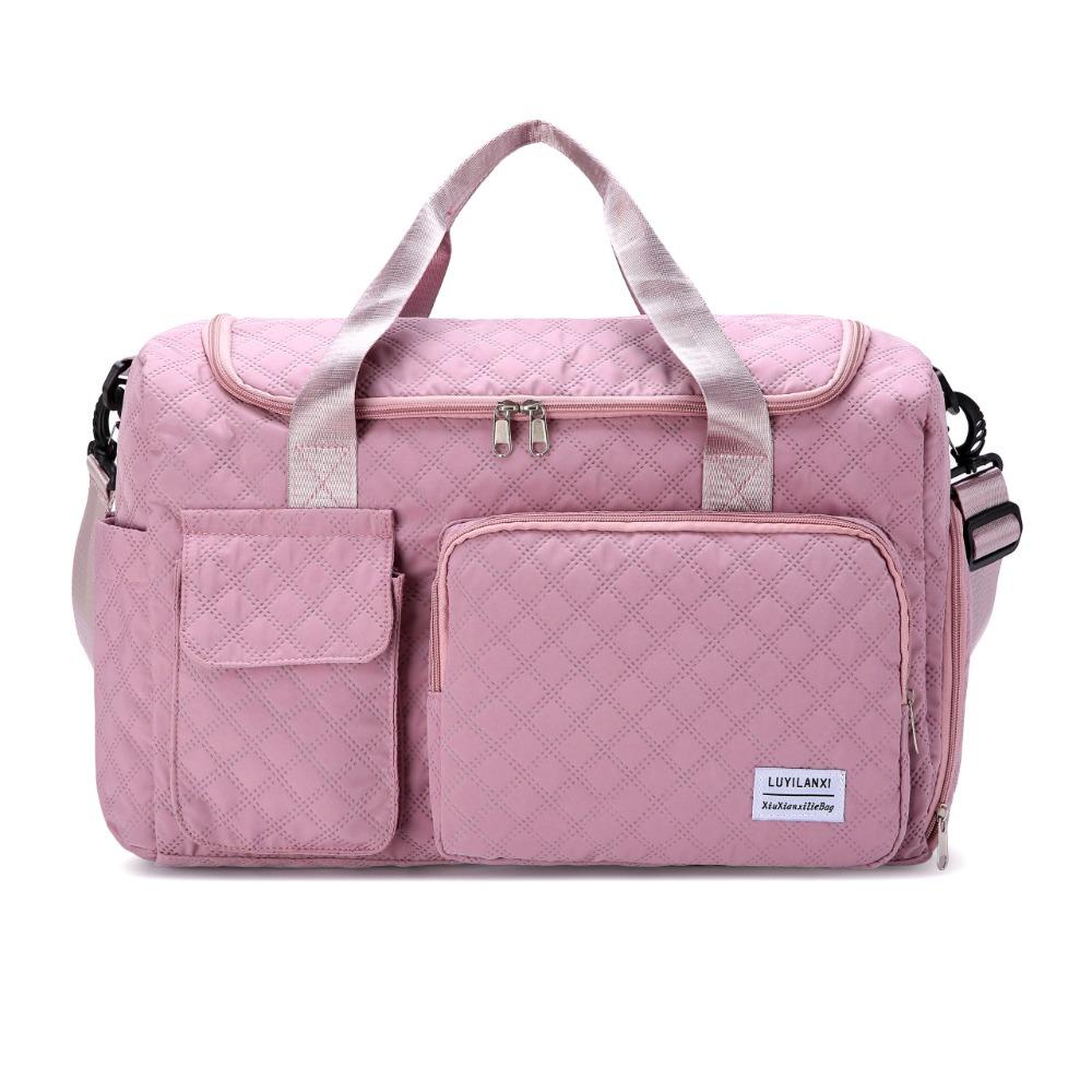 Sturdy Travel Duffel Bag Foldable Large Capacity Handbag Portable Travel Luggage Bag Ladies фиолетовый