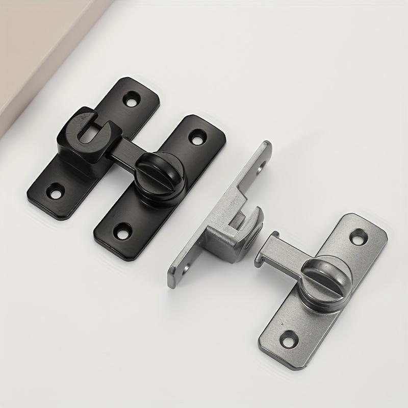 1pc Perforation-Free Door Buckle - Anti-Locking & Anti-Theft Heavy-Duty Aluminum Alloy & Stainless Steel Security Hardware, Sleek Metallic Finish
