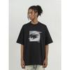 Black of Exit High Street Dark Abstract Print Loose Short-Sleeved T-Shirt for Men and Women, National Trend Niche Design Tee