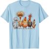 Crazy Chicken Squad Funny Messy Hair Farm Birds Cartoon T-Shirt