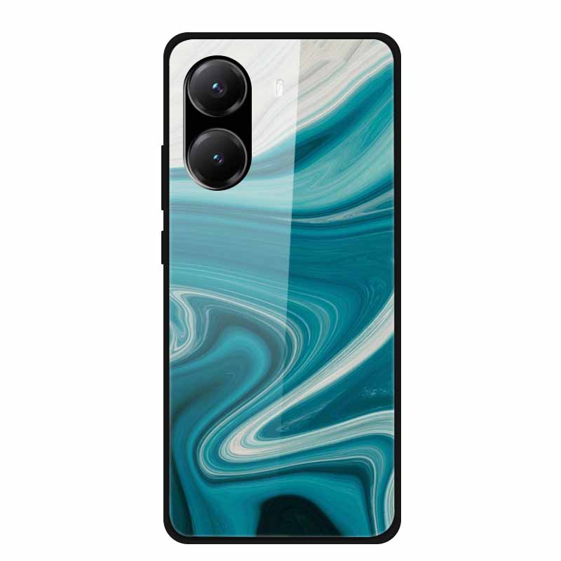 Tempered Glass Case For Poco X7 Pro Back Cover PC Hard Shockproof Cases for Xiaomi PocoX7 Pro Funda Marble Texture Fashion Coque