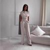 Summer European And American New Loose Casual Suit Solid Color Simple And Elegant Sleeveless Ladies Trousers Suit