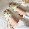 Korean Style Handmade Cotton Bow Soft Sole Indoor Slippers
