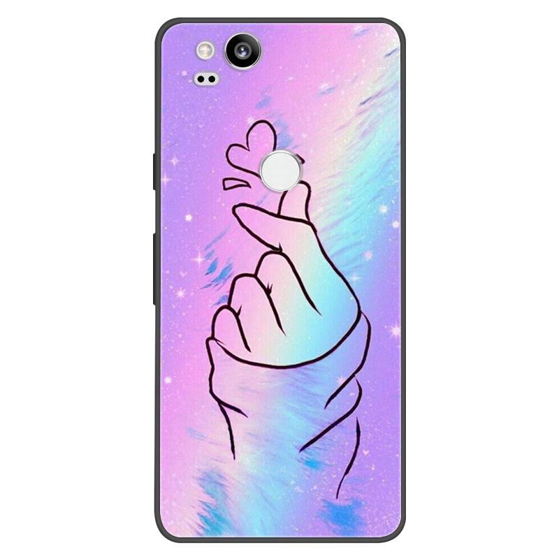 For Google Pixel 2 Case Soft Black Silicone Bumper Butterfly Phone Cover for Googe Pixel2 2XL Pixel2XL 2 Cases Fundas Coque