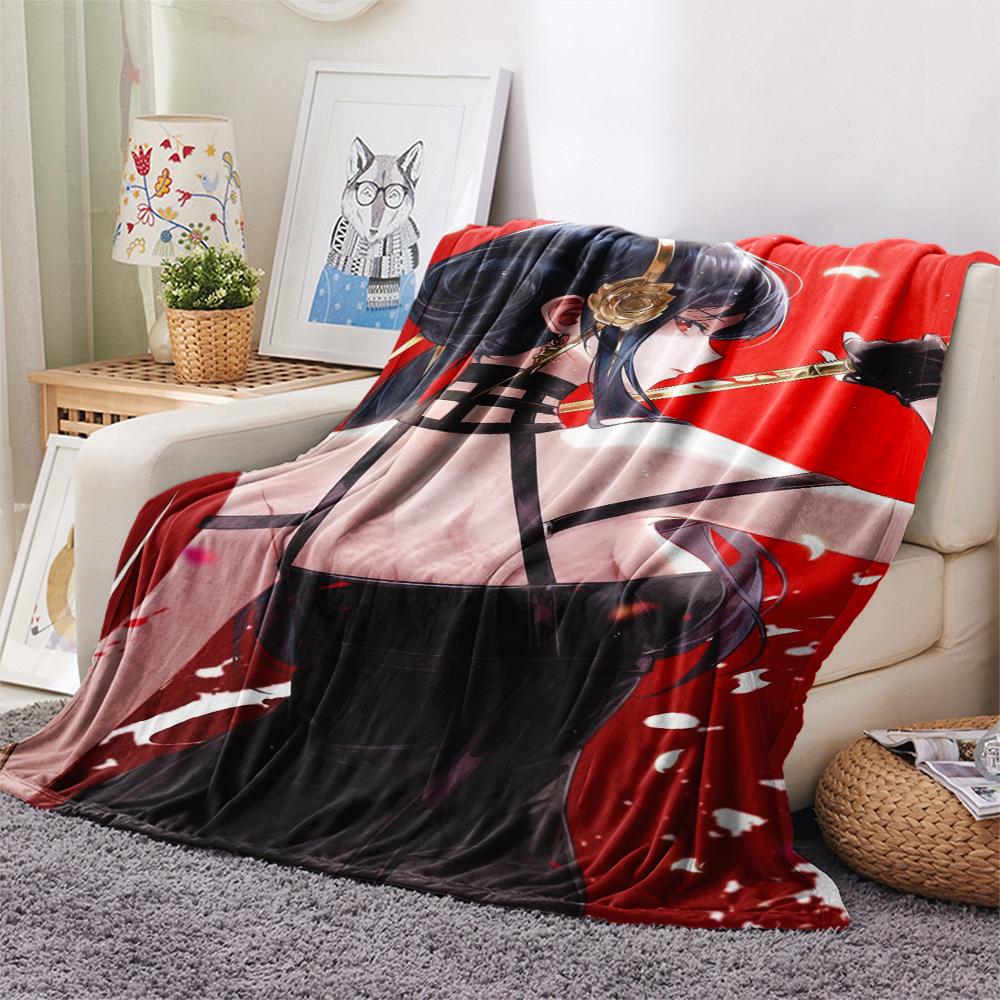 1Pc Cartoon Print Flannel Blanket, High Quality Comfortable for All Seasons, Home Decor, Warmth and Comfort, Perfect for Christmas Birthday Gift