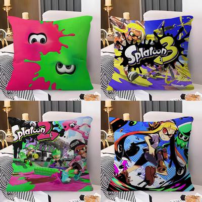 Coussin Splatoon Cadeau Décoration Maison Bureau Chambre Canapé Voiture Housse de Coussin 45x45