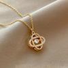 Custom 316 Stainless Steel Jewelry Gold Plated Butterfly Heart Bow Pendant Simple Zircon Necklace Jewelry for Women