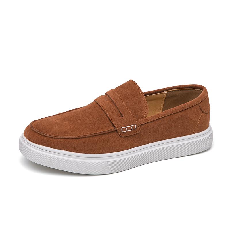 FashionNew Mens Loafers Casual Suede Leather Shoes for Men Slip On Moccasins Breathable Male Driving Shoes Comfort Soft Dress Footwear
