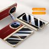 Electroplate Spring Hinged Plain Leather Tempered Glass Protect Case For Huawei Mate X7 HUAWEI MATE X7 All-inclusive Cover